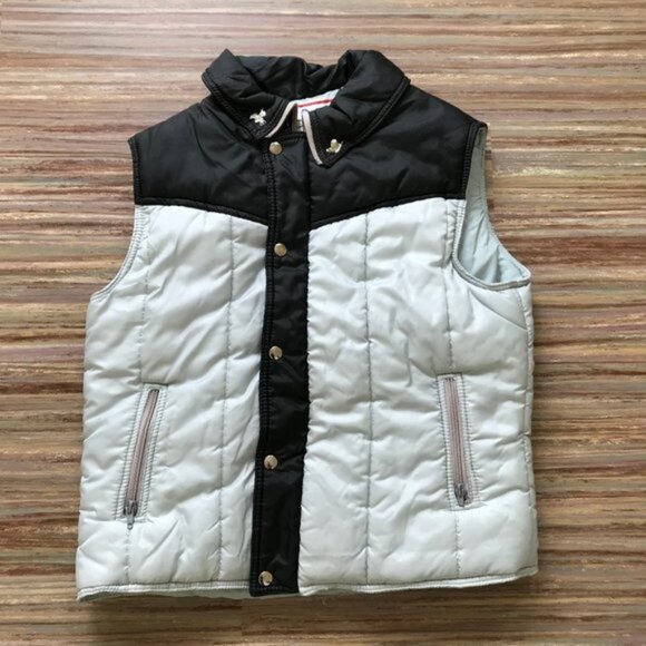 Pedigree Black  Silver Puffer Vest Vintage 80s Made in Canada 40 Chest - Picture 5 of 7